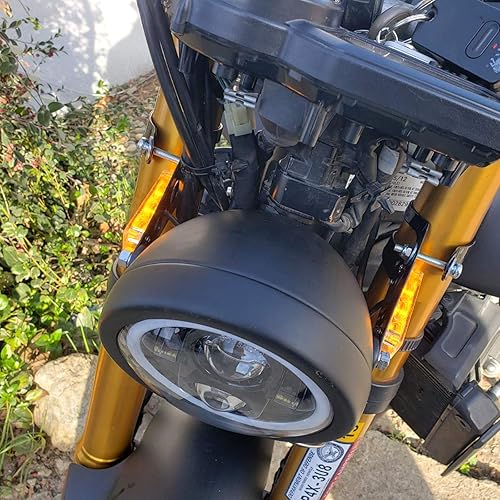 Miniatura 7 de 5.75 5 34 pulgadas negro LED carcasa para faros delanteros de motocicleta compatible con Honda Shadow Yamaha Cafe Racer Bobber Cruiser Suzuki