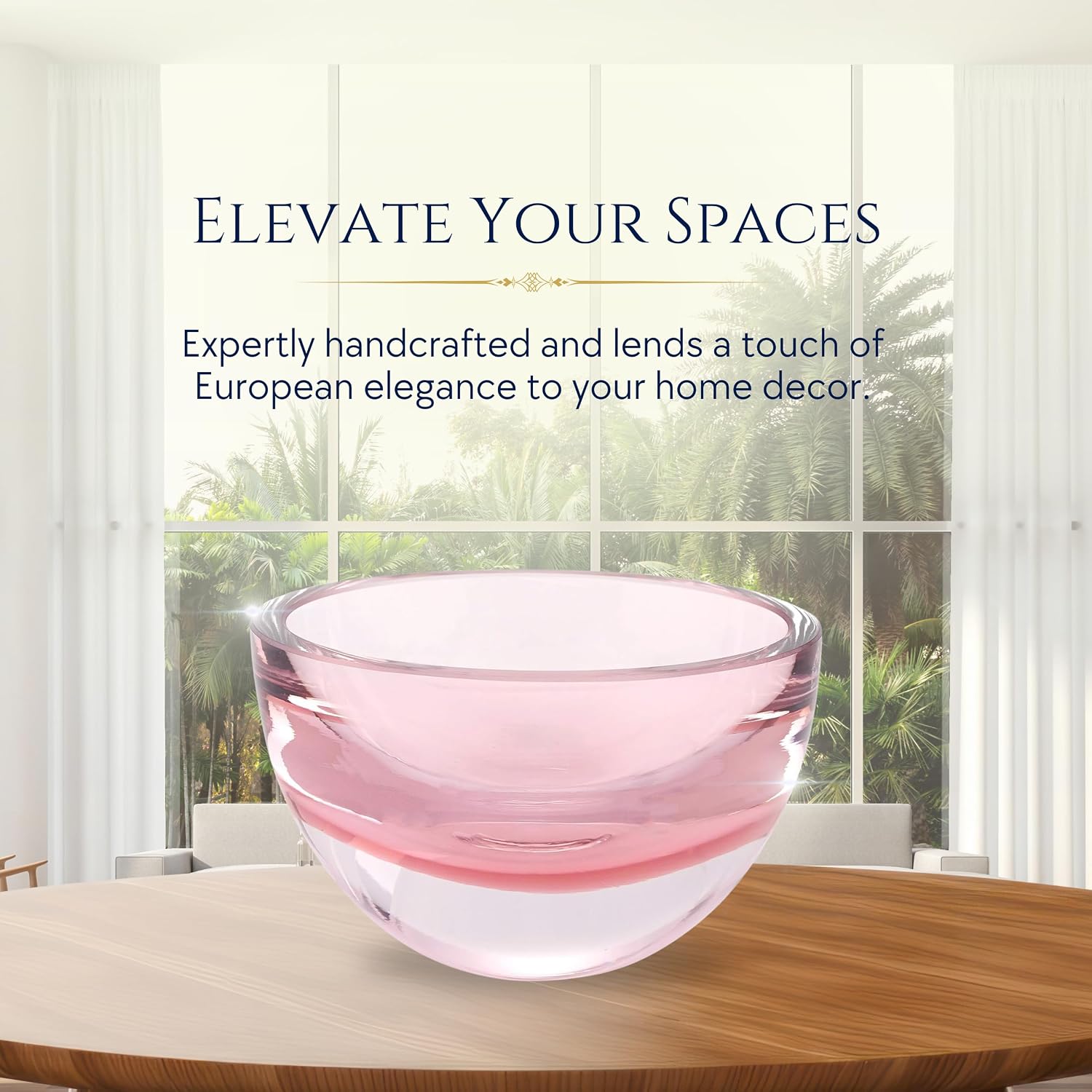 Badash Penelope Pink Raspberry Lead-Free Crystal Serving Bowl 6 Inch | Decorative crystal bowl for candy, fruit, nuts, snacks, potpourri, coffee tables, centerpieces, weddings and gifts