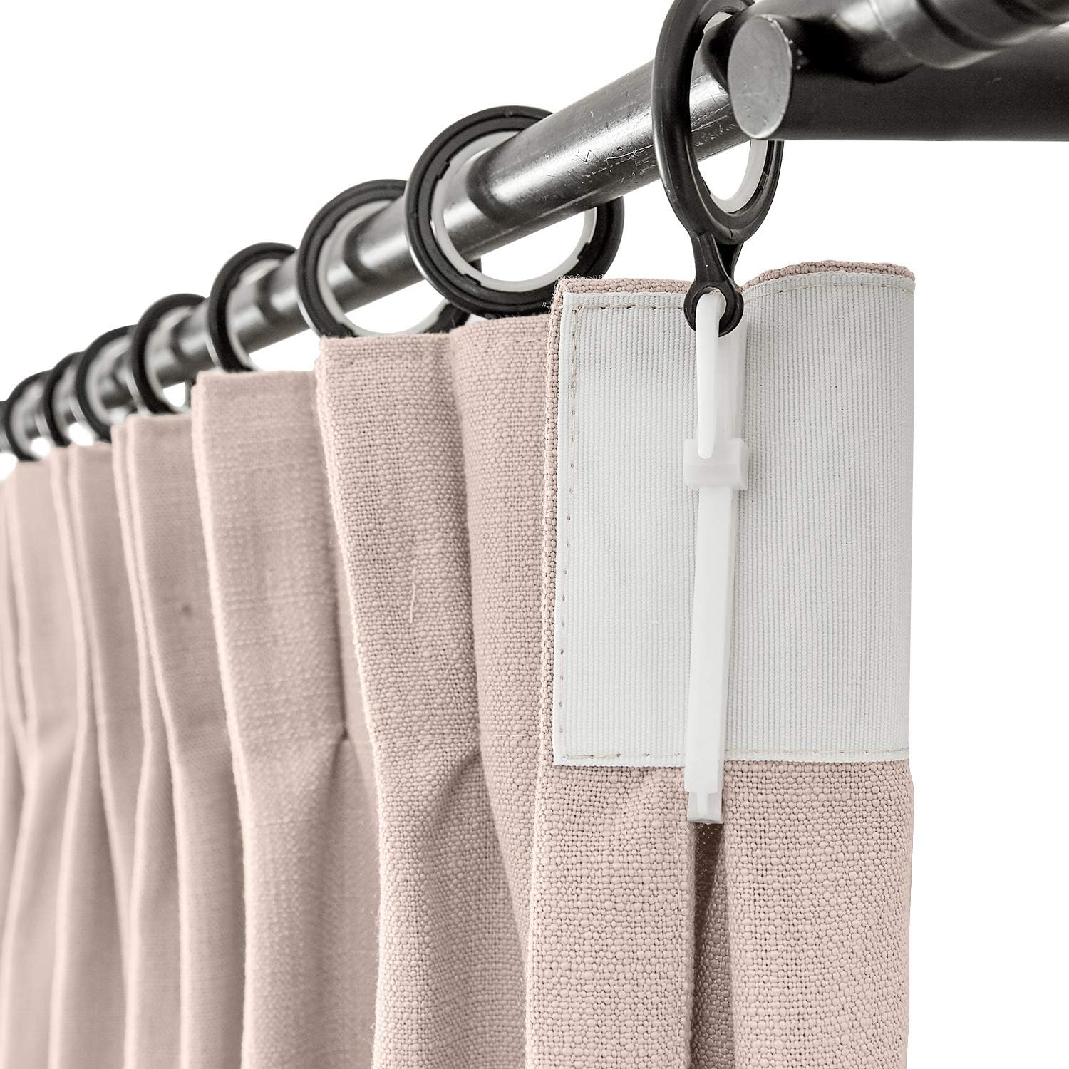 Macochico Pinch Pleated Linen Curtains Thermal Insulated Pink Room Darkening Drapes Panels for Bedroom Window Room Divider Privacy Protection 100 W x 96 L, 1 Panel