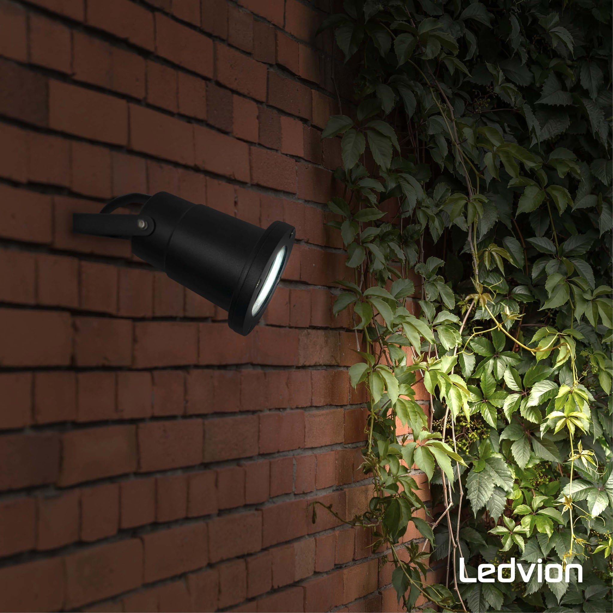 Ledvion 6er Set Gartenstrahler mit Erdspieß IP65 3W 6500K GU10 dimmbar | Fuer Garten Terrasse Einfahrt Wege Beete und dekorative Aussenbeleuchtung