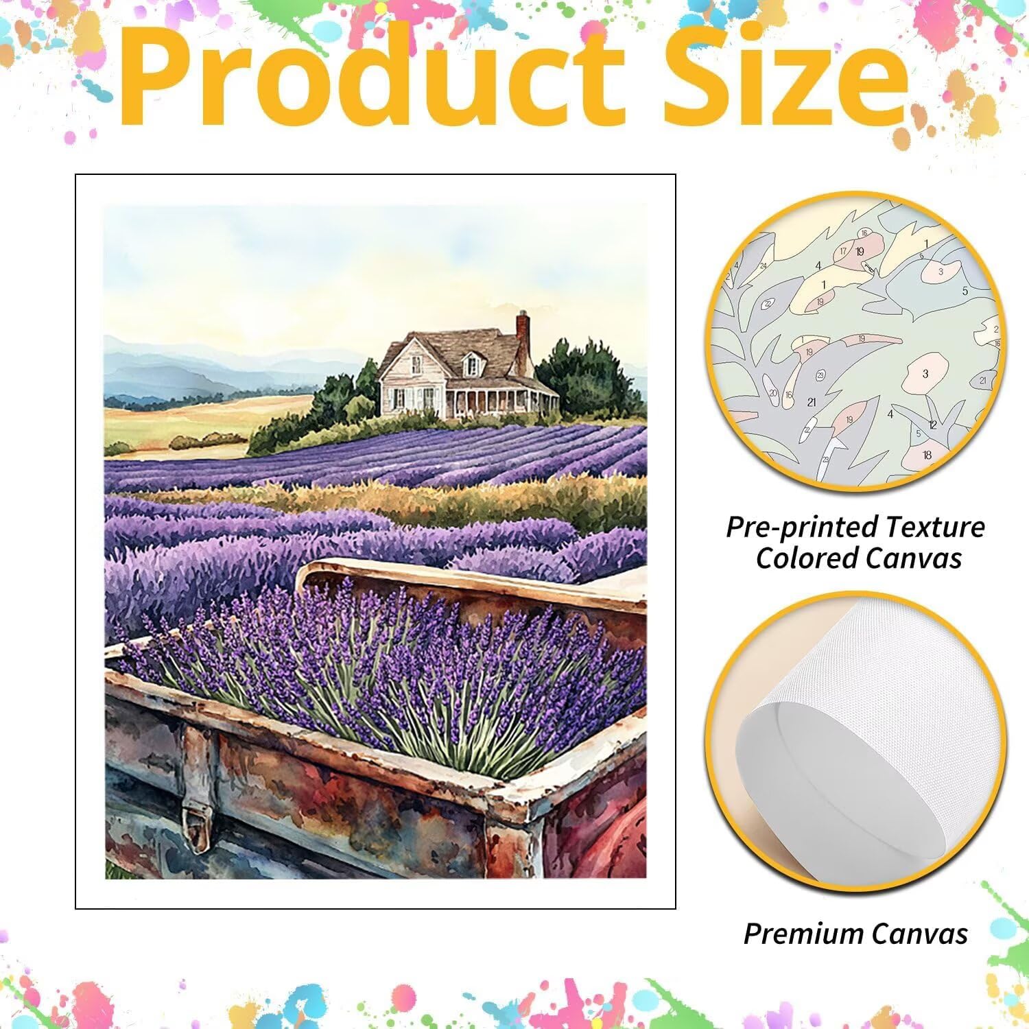 WEISHIWE Lavanda Dipingere con i Numeri per Adulti, 70x90cm a-1037