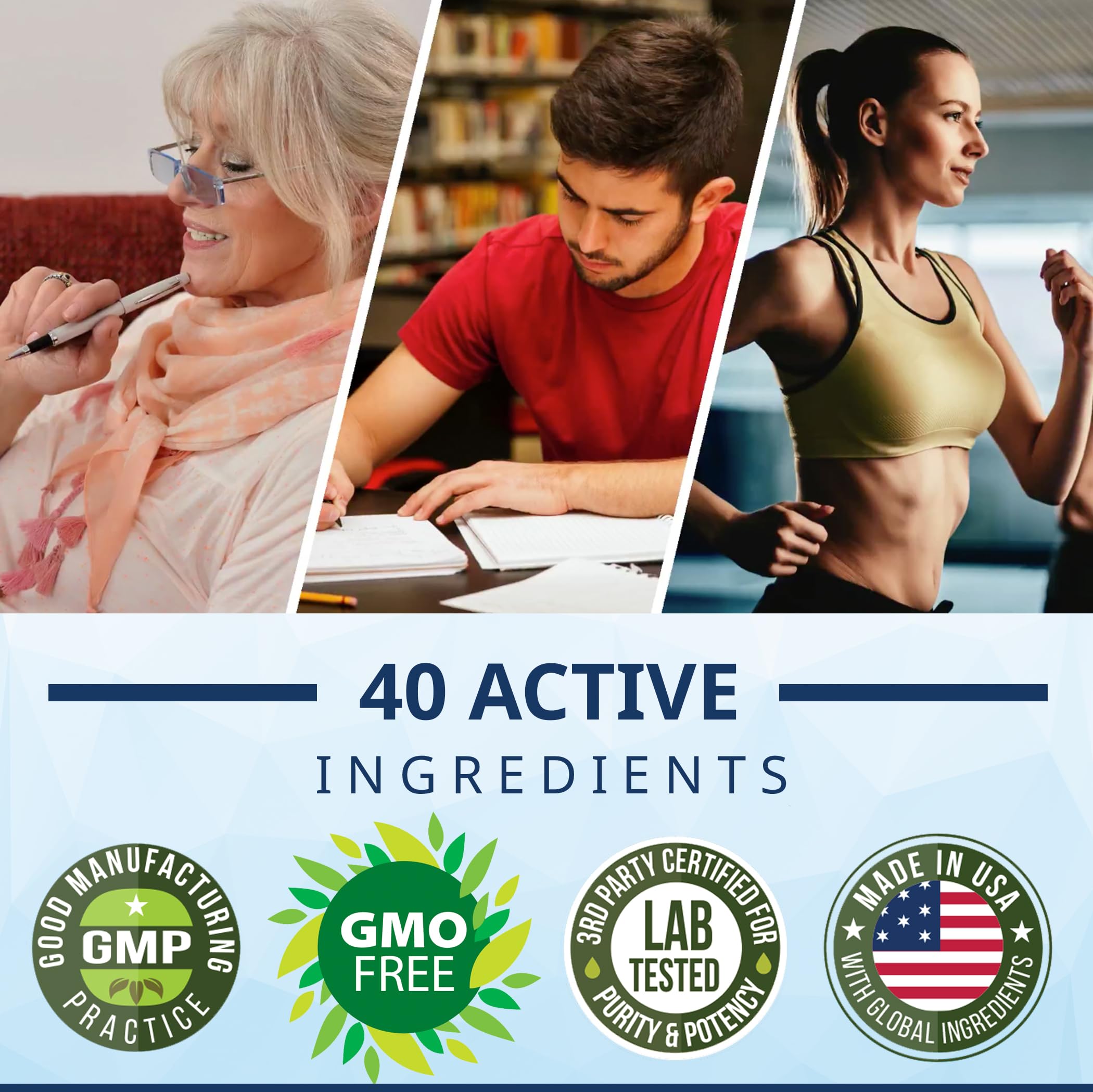 40-in-1 Brain Supplements For Memory And Focus - Performance Formula — Amazon image 4