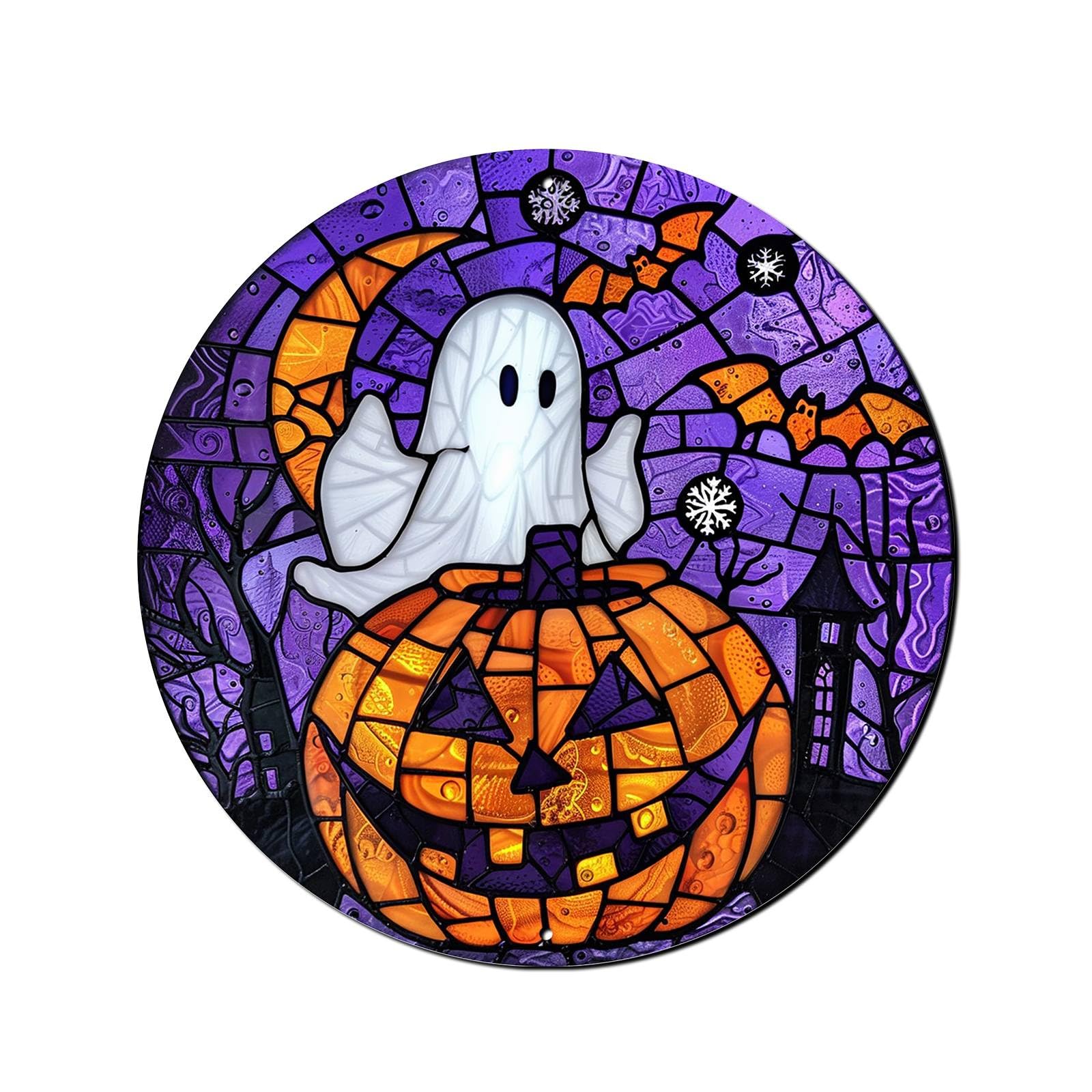 Décoration Halloween intérieure et extérieure plaque métal sans usure