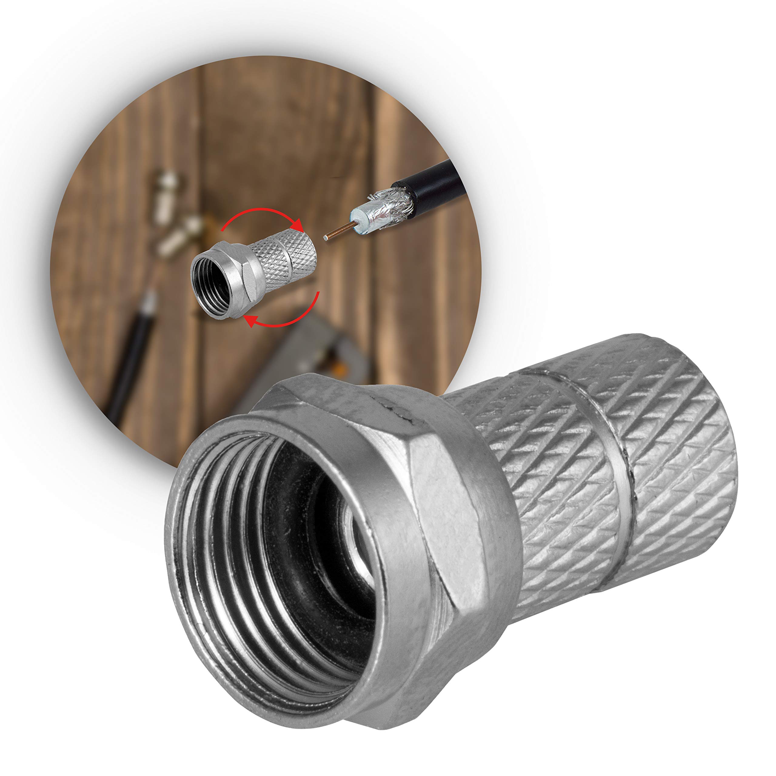 Amazon.com: GE RG59 F Connector, 2 Pack, F-Type Connector, Twist