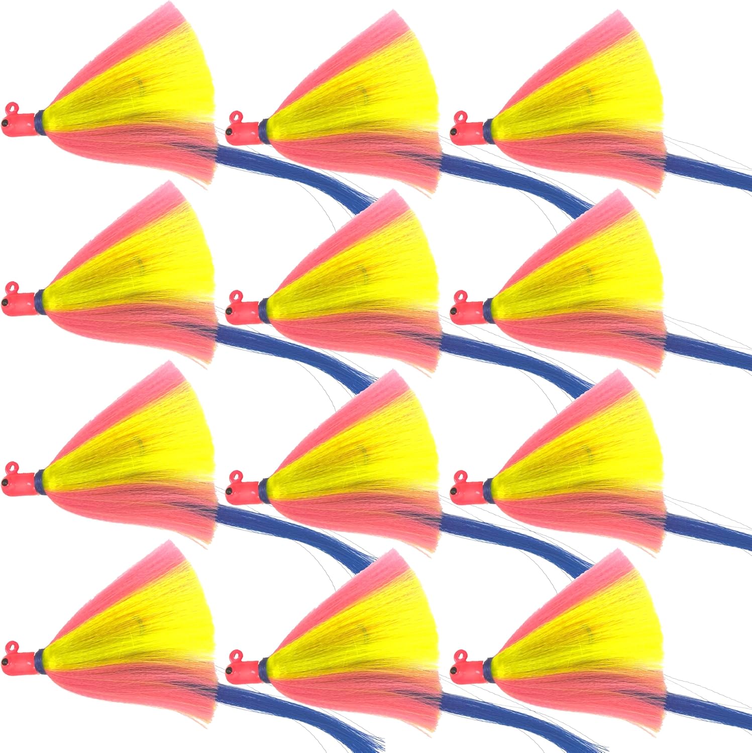 12 Pack R&R Tackle Flarehawk Jigs 8/0 Mustad Hook Good for Snooks, Stripers, Tarpon, Red Fish, Black Drum, Grouper and Snapper.