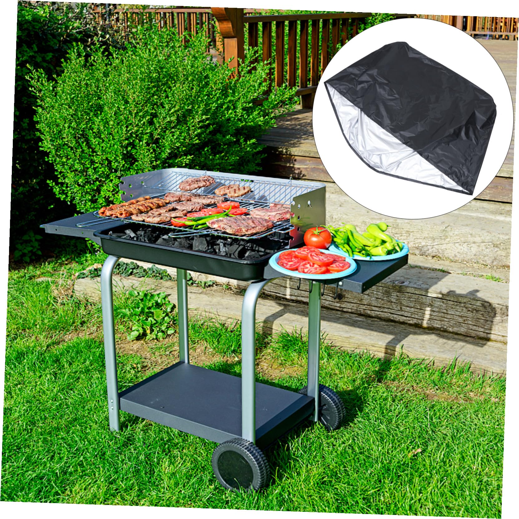 UKCOCO Funda para Parrilla de Barbacoa Cuadrada Protectora para Exteriores Funda para Horno de Barbacoa