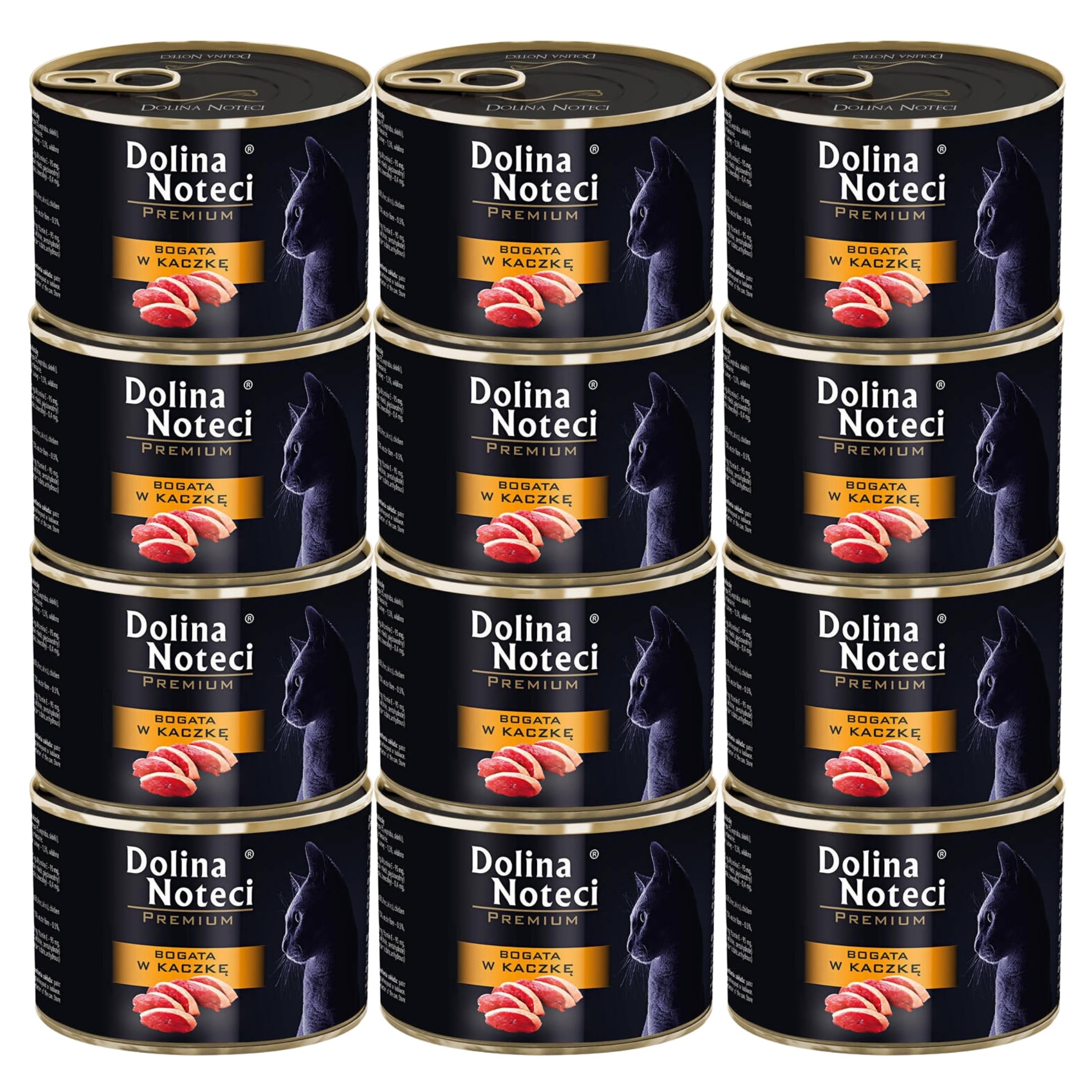 Dolina Noteci Premium Moist & Juicy Wholesome Grain-Free Cat Food - Natural Meat Recipes Enriched with Vitamins & Minerals for Happy, Healthy Cats! (Duck, 12x185g)