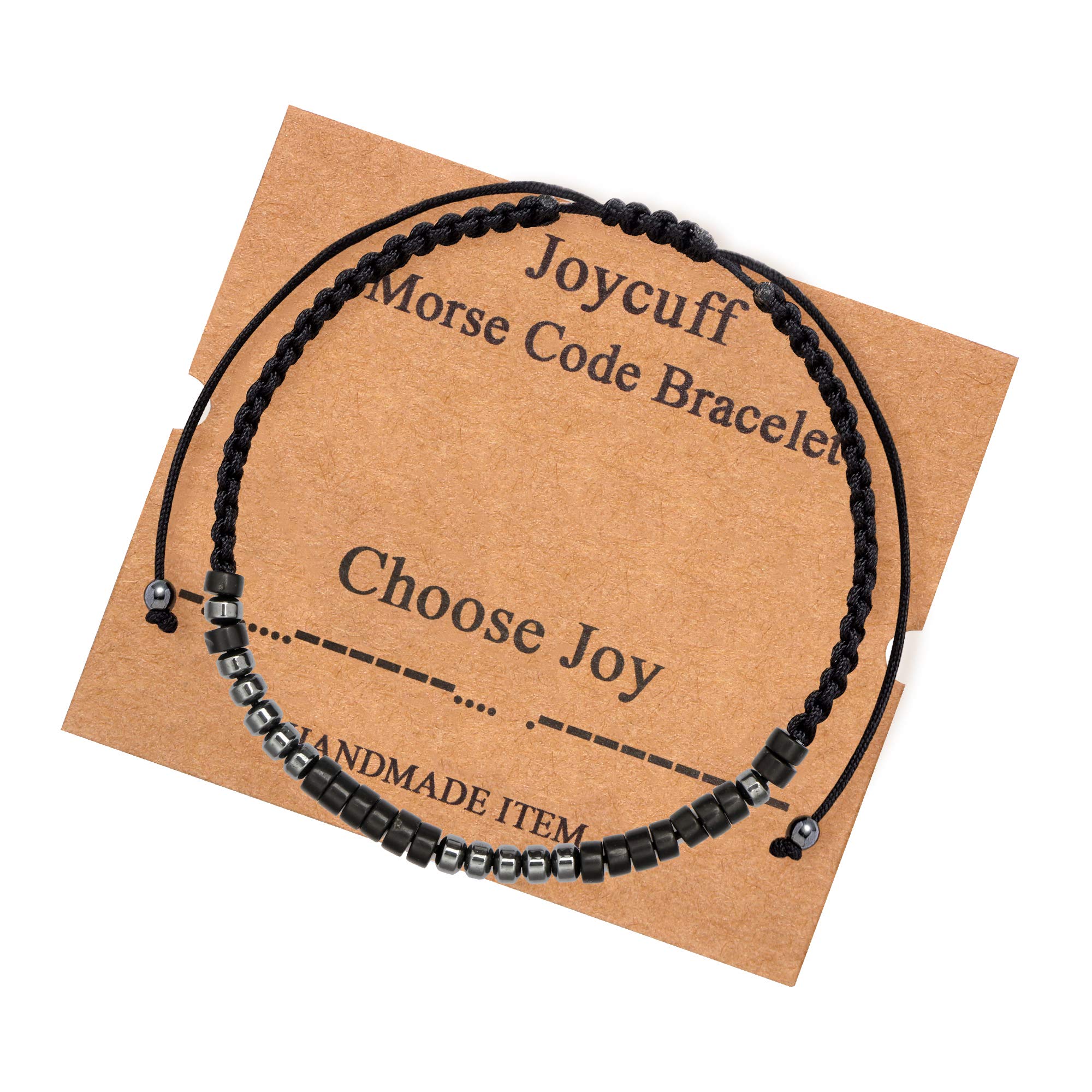 JoycuFF Choose Joy Inspirational Morse Code Bracelets Funny Secret Message for Best Friend Mom Coworker Sister Daughter Birthday Gifts for Women Men Fashion Handmade Jewelry