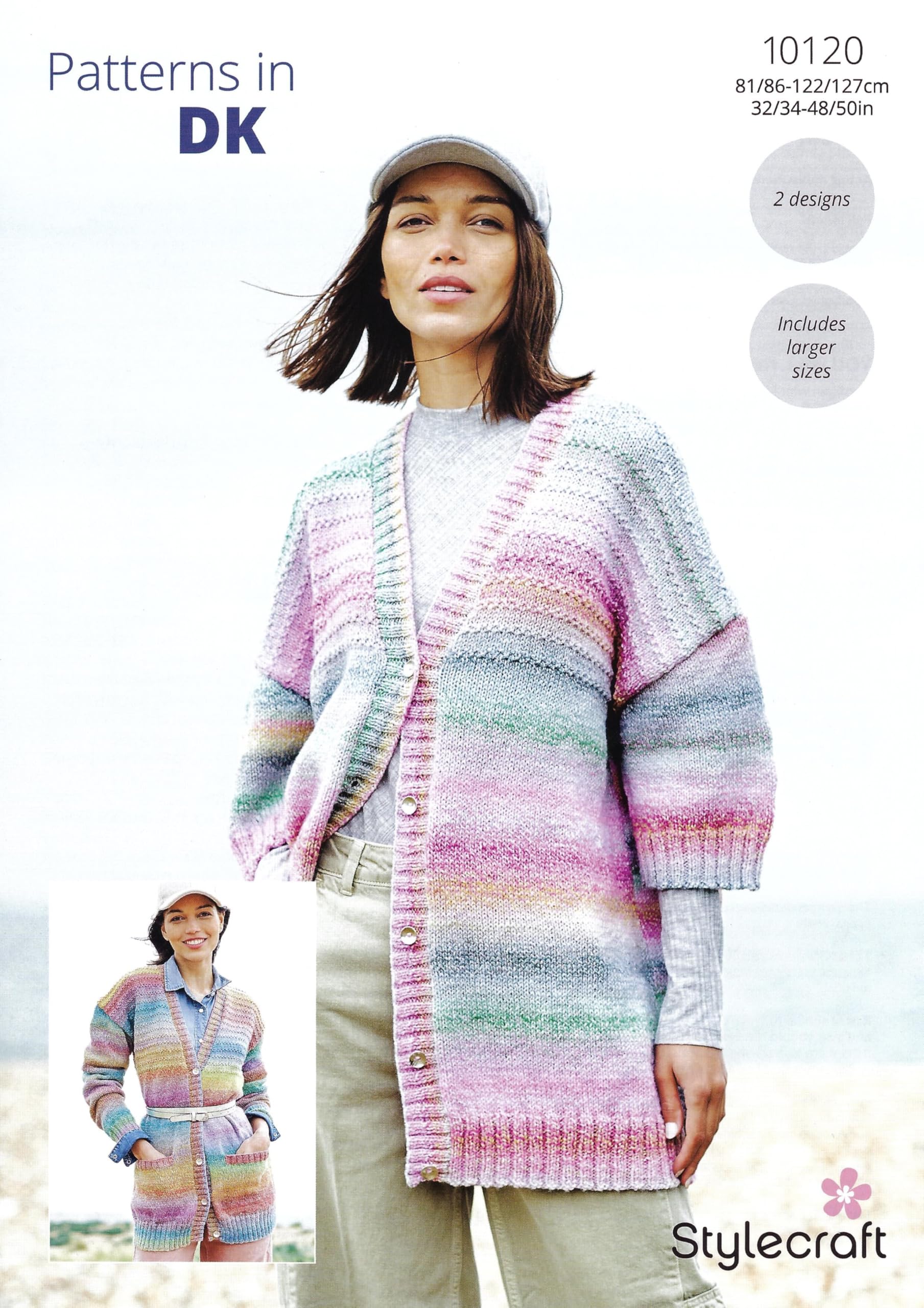 Stylecraft Double Knitting Pattern 10120 (2 Designs) Cardigans 32/34 - 48/50 in
