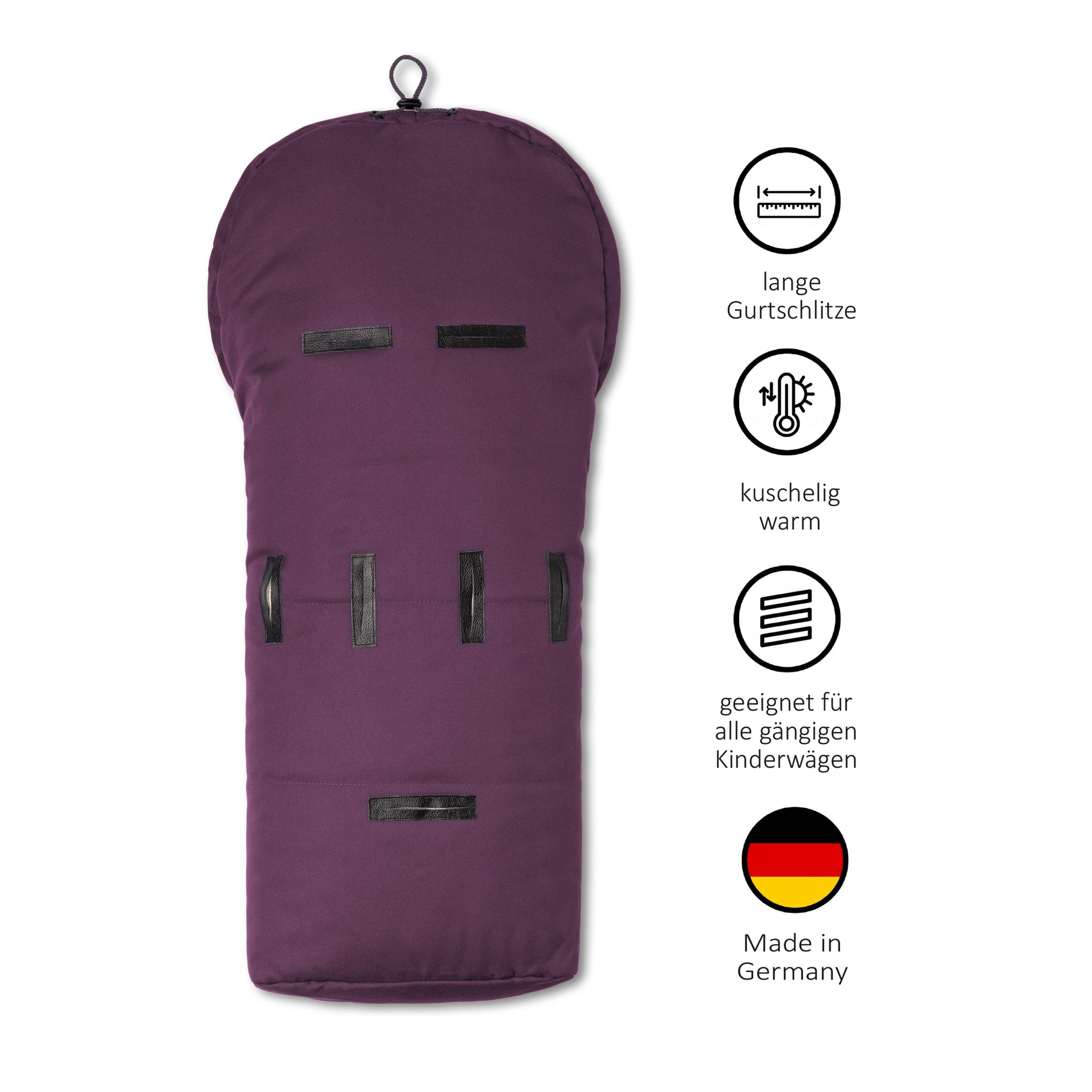 Hofbrucker Eskimo - Sacco termico per ovetto, passeggino, coprigambe universale, antivento e impermeabile, in vera pelliccia di agnello, made in Germany