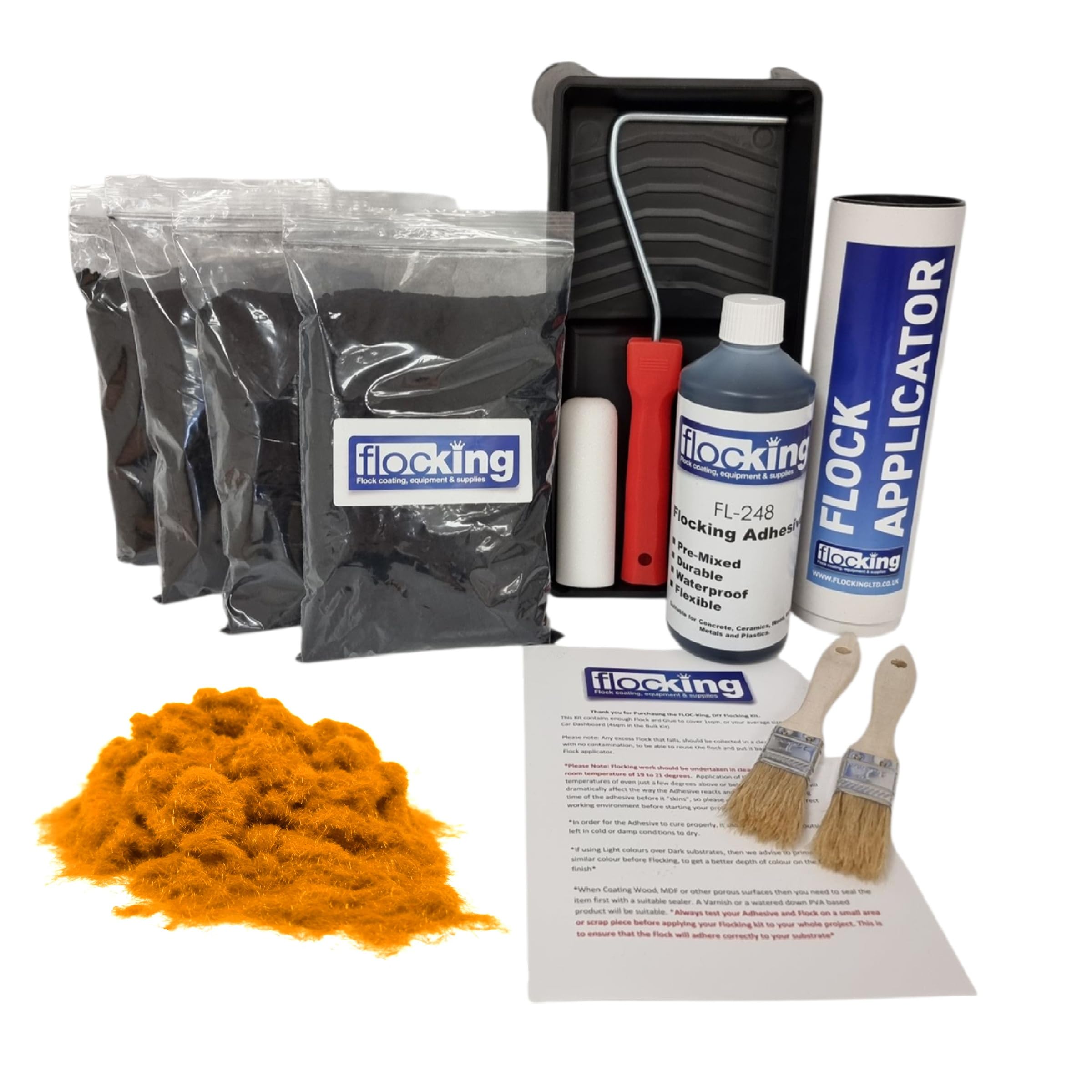 Kit de flocado Floc-King oro dorado para renovar superficies de más de 4m²