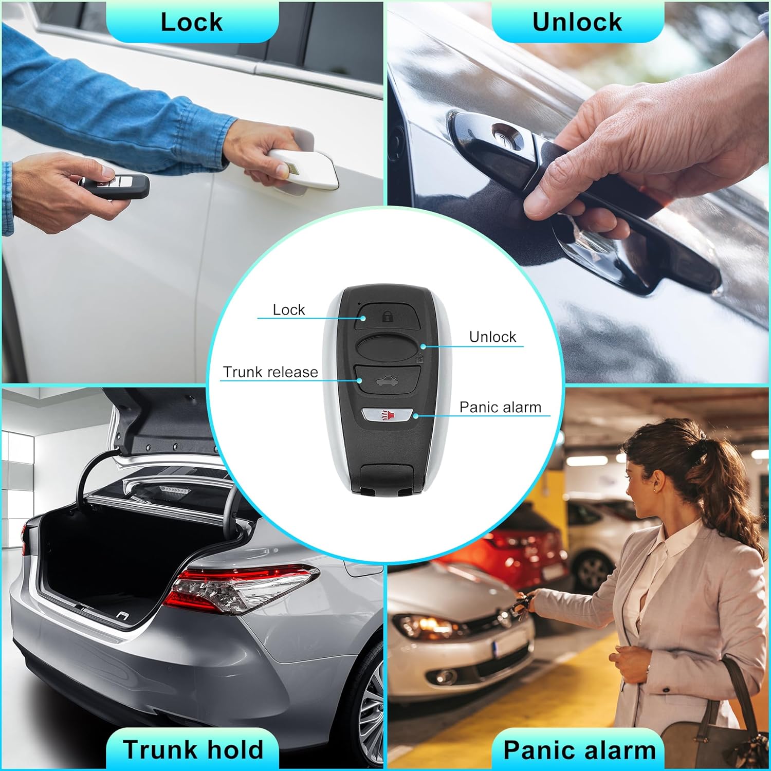 X AUTOHAUX HYQ14AHC 315 MHz Replacement Keyless Entry Remote Smart Key Fob for Subaru Forester WRX Impreza 2016-2018 for Subaru Outback Legacy 2015-2017 No.88835-AL04A 4 Buttons