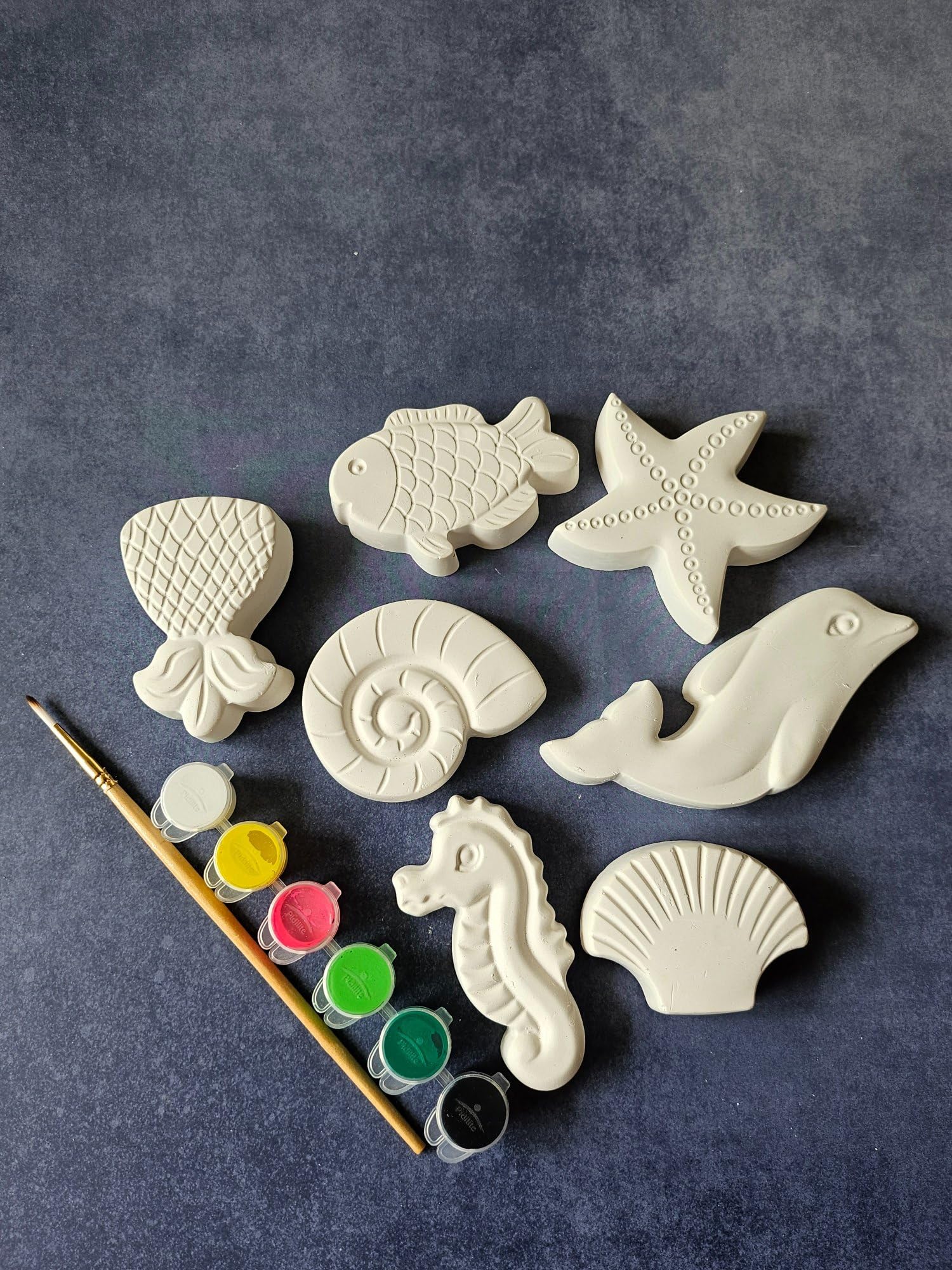 Meenas DIY Kids Plaster Painting Kit – Paint Your Own 3D Figurines with Acrylic Colours & Brush | Perfect Birthday and Farewell Gift, Creative Art & Craft Activity Gift for Kids 2+ (Ocean)-image-33