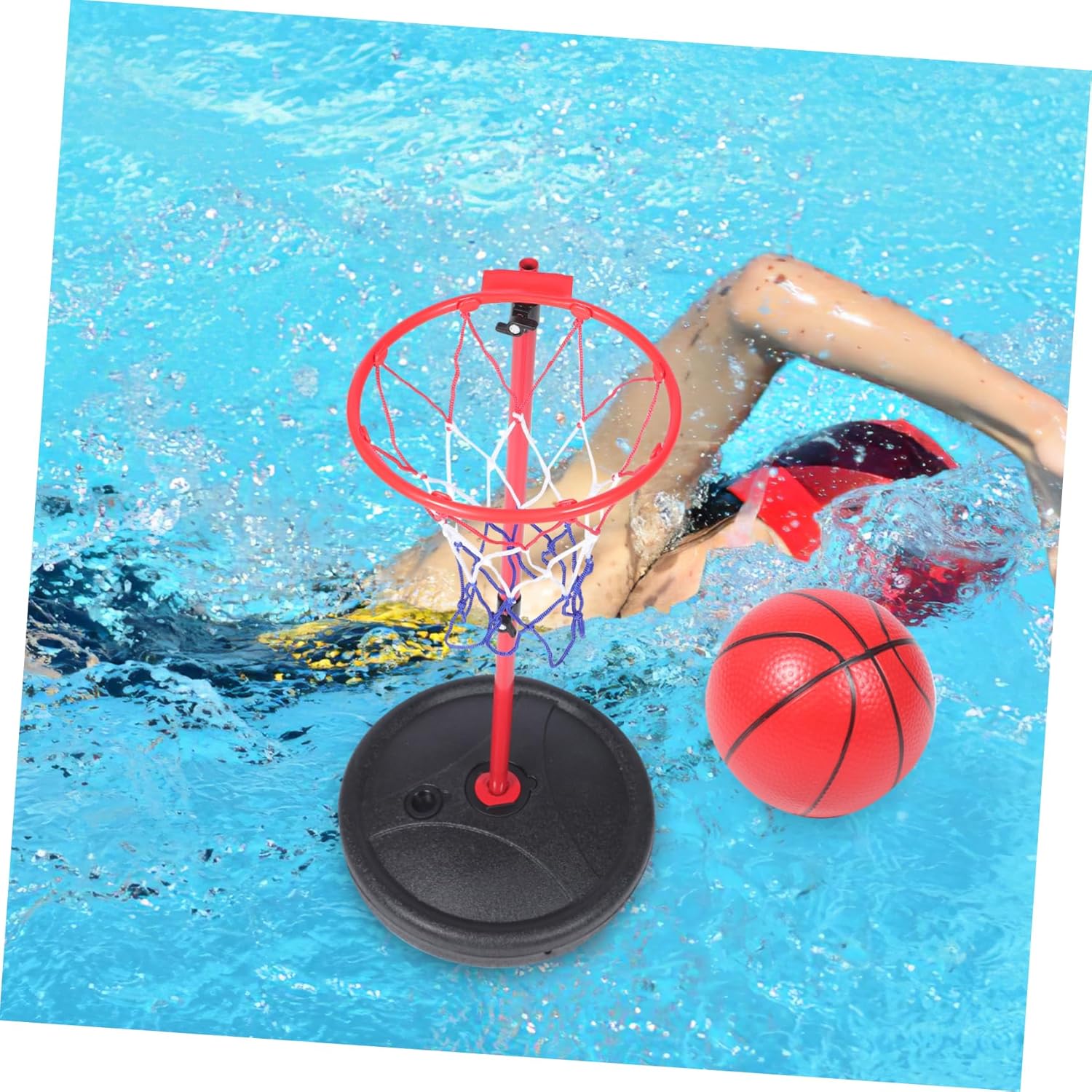 BESPORTBLE 1Set Floating Basketball Hoop for Poolside Games Removable Design with Inflatable Basketball for Summer Water Sports and Family Fun