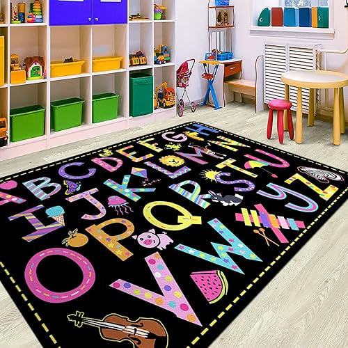 Miniatura 12 de Alfombras escolares personalizadas, para aulas, alfombra grande con texto en inglés "God Says You are", alfombra para estudiantes, tapete de juego