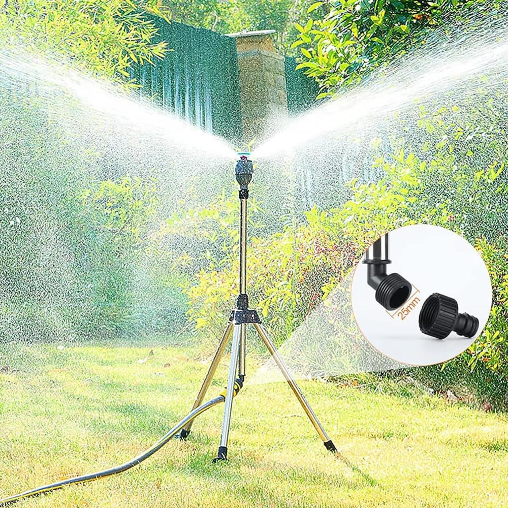 360 Grad Rotating Tripod Sprinkler,Rasensprenger Große Flächen,Regner Stativ Für Rasensprenger, Automatisch Rotierende Stativsprinkler Garden Sprinkler Bewässerungssystem Für Hof, Garten, Rasen-3pcs