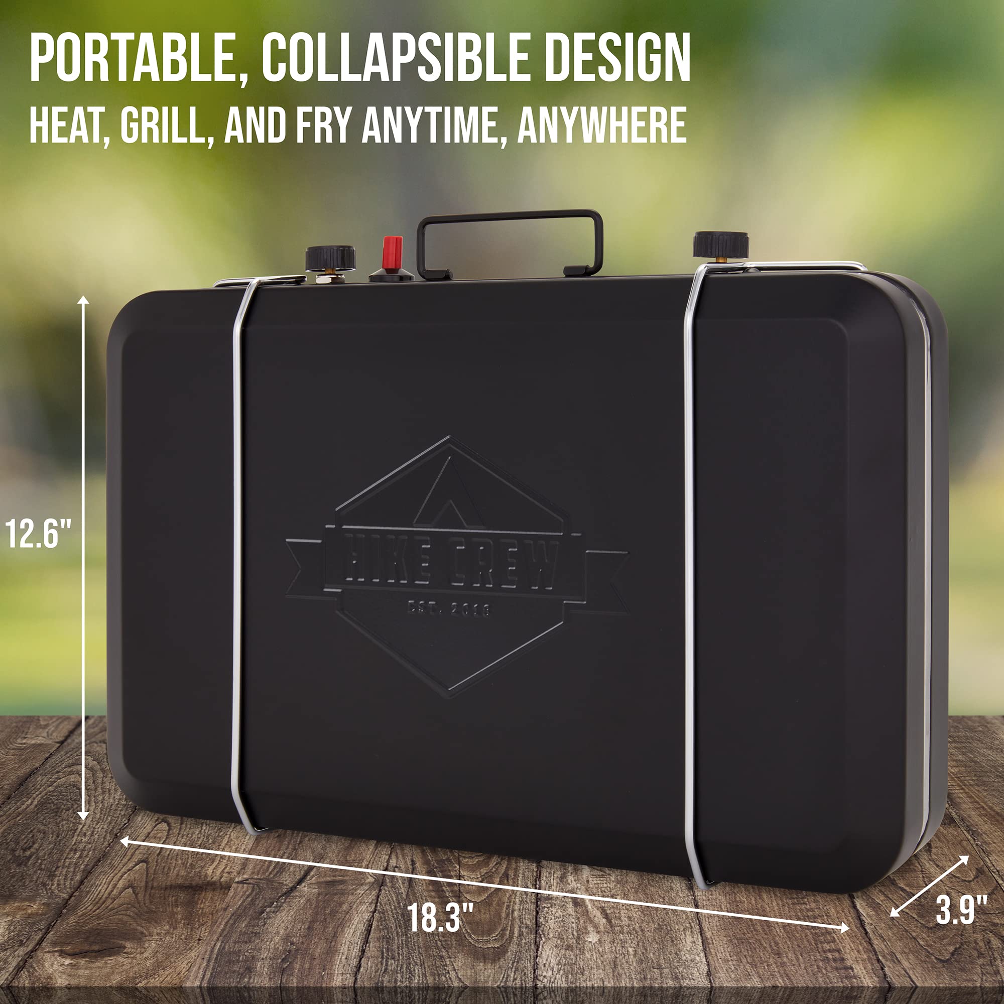 Hike Crew Gas Camping Stove 20,000 BTU Portable Propane 2 Burner