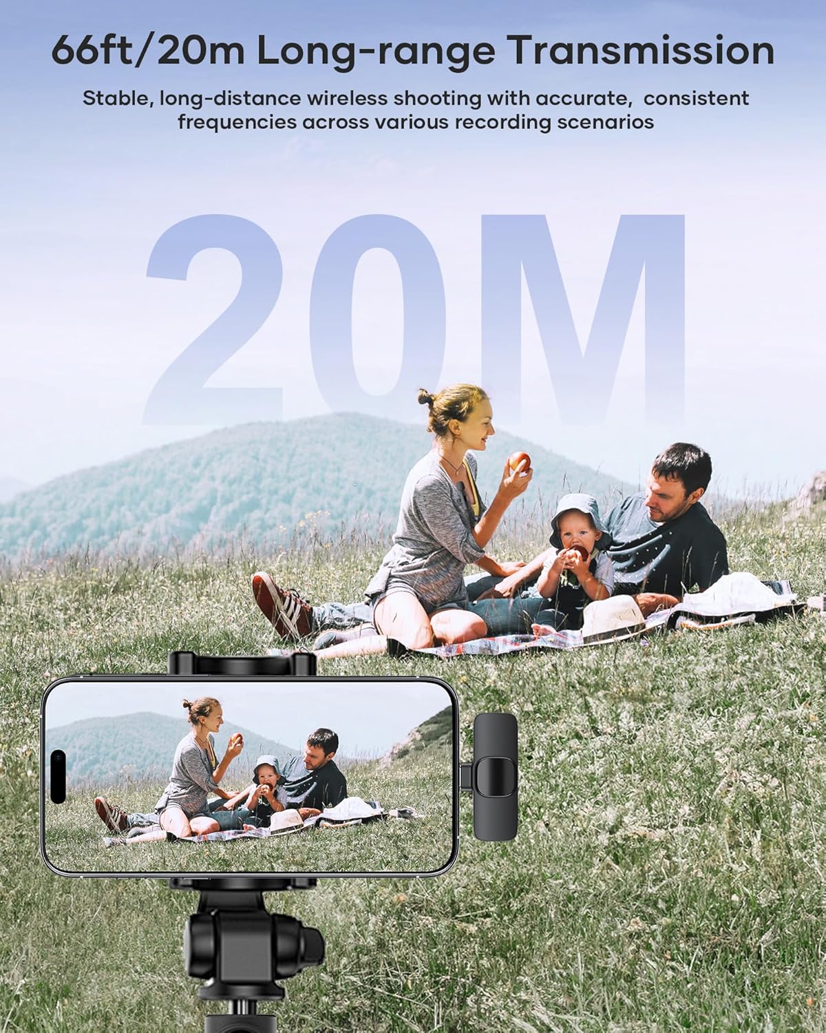 2 Pack Wireless Lavalier Microphone for iPhone,iPad,Android Phone, Mini Microphone Plug-Play Noise Reduction Wireless Mic, Clip on Lapel Mic for Video Recording Vlog YouTube Tiktok Interview Podcast - Image 5