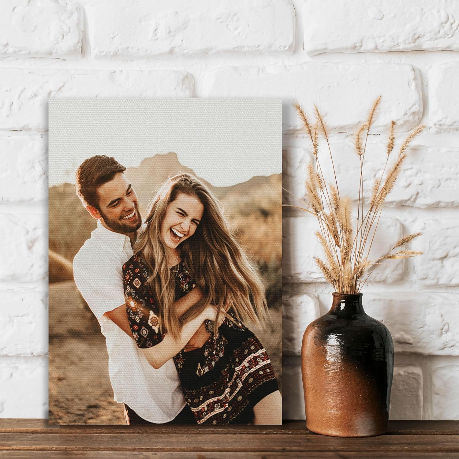 Custom Canvas Prints With Your Photos Wall Art Home Decor Personalized Framed Canvas Prints Customized Canvas Picture Gifts for Couple Boyfriend Girlfriend Dog Baby Family Mom Dad | 11x14 - Image 2
