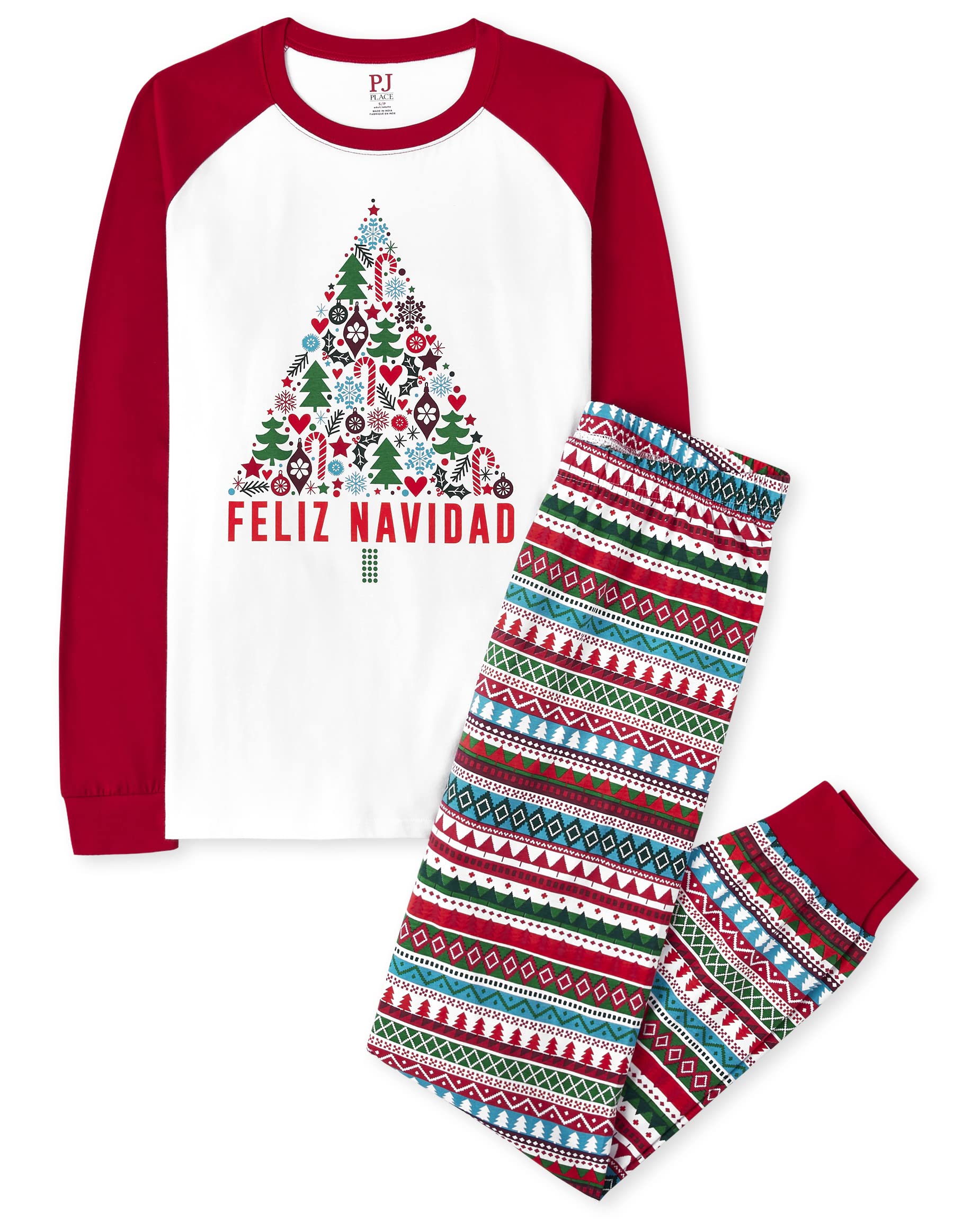 The Children's Place Familien-Schlafanzug-Set, Weihnachts- und Feiertags-Design, Baumwolle, X-Small (Adult)