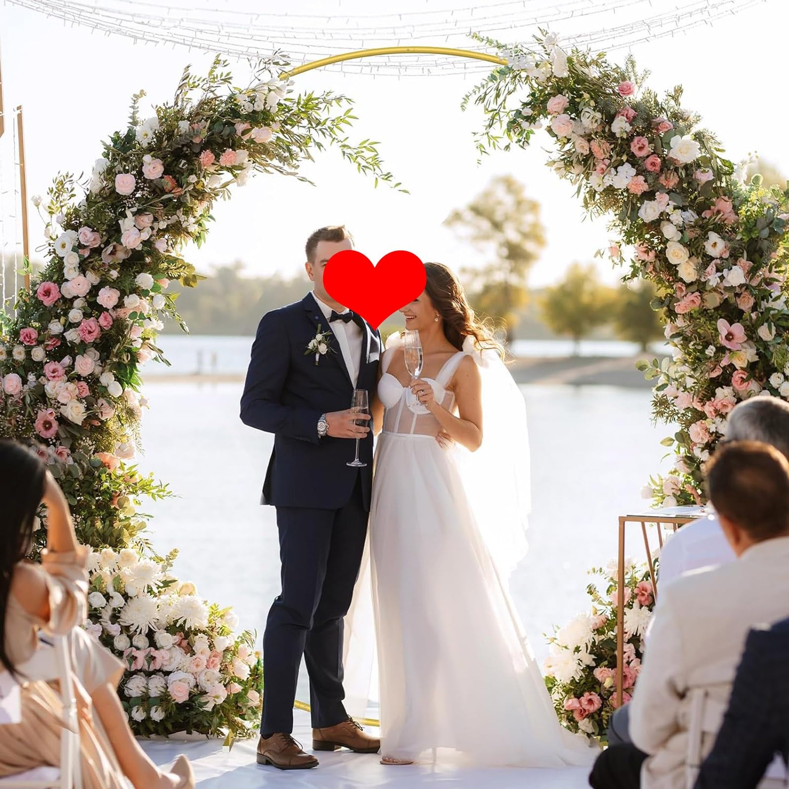 Ballonbogenständer, runder Hintergrundständer für Hochzeiten, Partys und Babypartys, wiederverwendbare Metalldekoration