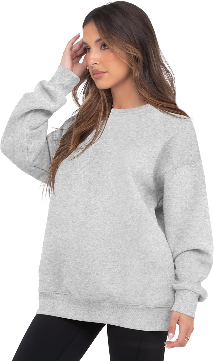 VIUTIL Womens Oversized Crewneck Sweatshirt Fleece Casual Loose Pullover Tops 2026 Winter Clothes - Image 4