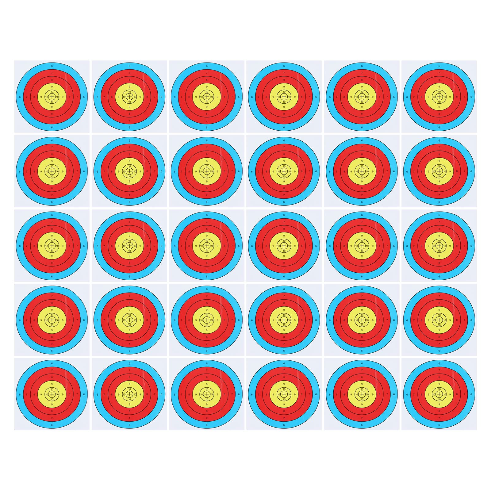 Yuecoom 30PCS Shooting Paper Thickened Coated Paper Bright Color Archery Paper Targets for Competitive Recurve Target Practice Shooting Activities