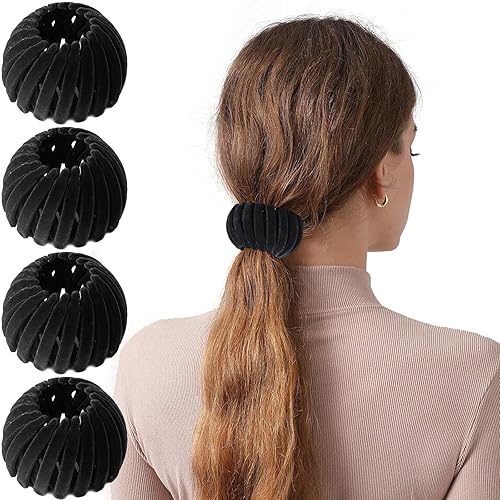 Pinza de pelo mágica de nido de pájaro, accesorio para hacer moños, para cabello grueso y fino, 4 Negro