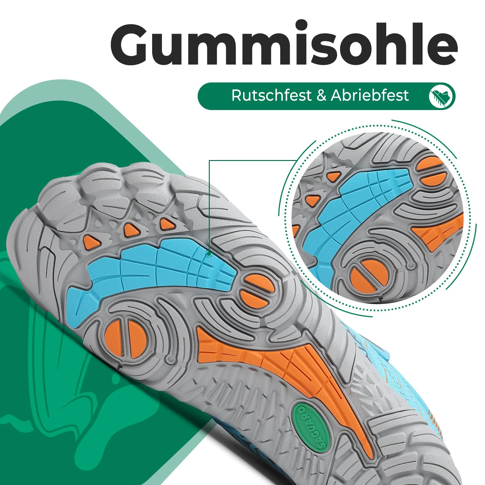 SAGUARO Knit Barfußschuhe rutschfest Barfuss Schuhe Damen Herren Mit Zero-Drop Solhe Gr.36-48