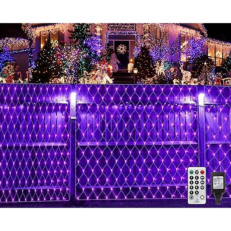 Halloween UV String Lights for Yard,9.8ft x 6.6ft 200 LEDs UV Halloween...