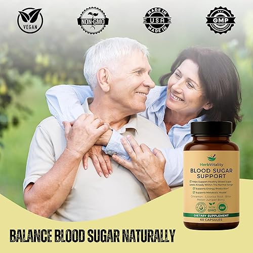 Miniatura 7 de Herb Vitality Suplemento de apoyo para el azúcar en la sangre con canela, melón amargo - Apoya los niveles saludables de azúcar en la sangre ya