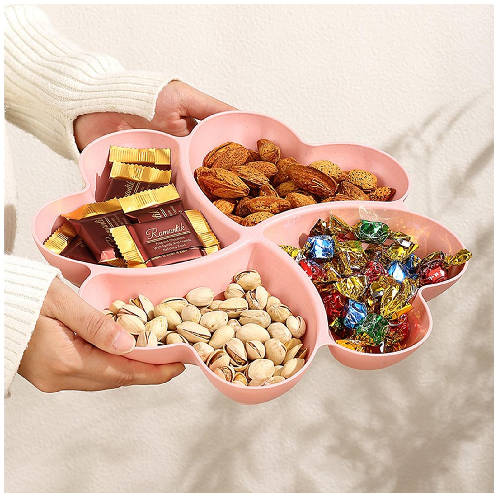 Plateaux Compartimentés Réutilisables - Lot De 8, 4 Couleurs, Idéal Pour Apéritifs, Fruits, Snacks