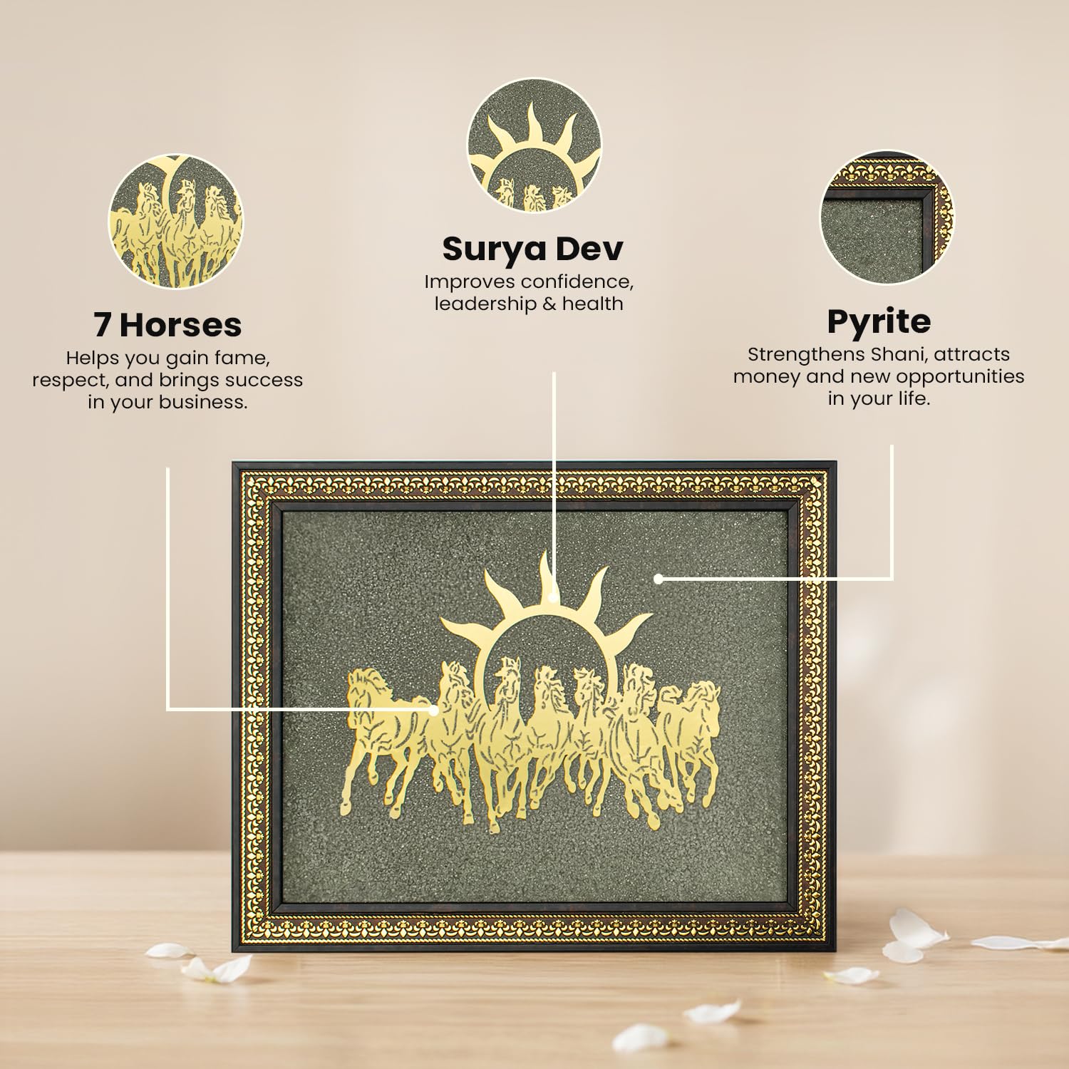 Astrotalk 7 Horses Pyrite Frame - Prosperity & Success -5 Astrotalk 7 Horses Pyrite Frame - Prosperity & Success -5