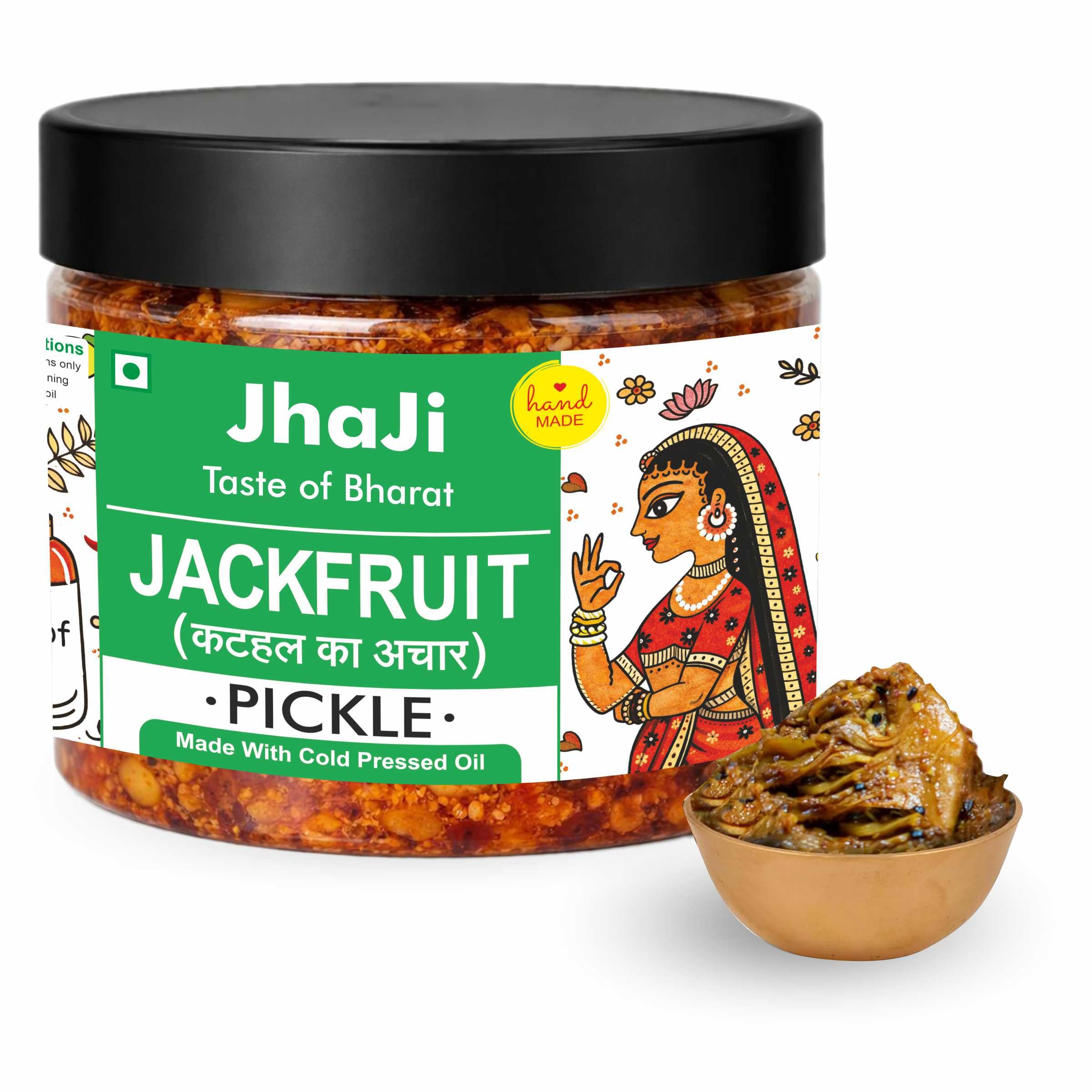 JhaJi Store Jackfruit Pickle 300g in Fresh | Handmade Kathal ka Achar in Cold Pressed Mustard Oil | Spicy & Tangy Homemade Pickle | Traditional Jackfruit Achaar | No Chemical Preservatives (300g)-image-19