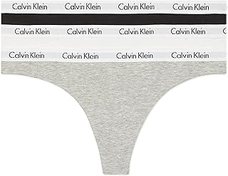 Calvin Klein Women's Carousel Logo Cotton Stretch Thong Panties, 3 Pack