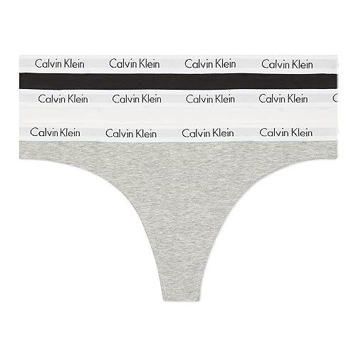 Calvin Klein Women's Carousel Logo Cotton Stretch Thong Panties, 3 Pack