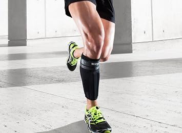 Compex Anaform Shin Splint Compression Sleeve Calf Support for Running, Cycling, Walking - Black - Small