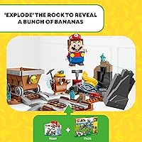 Vista 5 de LEGO Super Mario Diddy Kong's Mine Cart Ride Expansion Set 71425, juguete de construcción coleccionable con figura de Funky Kong construida