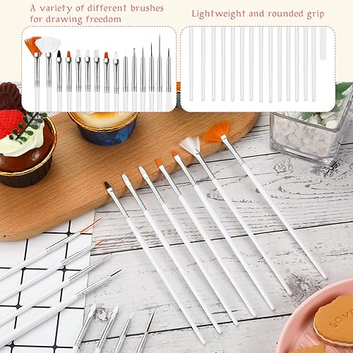 Miniatura 9 de 30 pinceles de decoración de tartas, pinceles de pintura de alimentos, brocha de fondant de múltiples funciones, pinceles de galletas, juego de