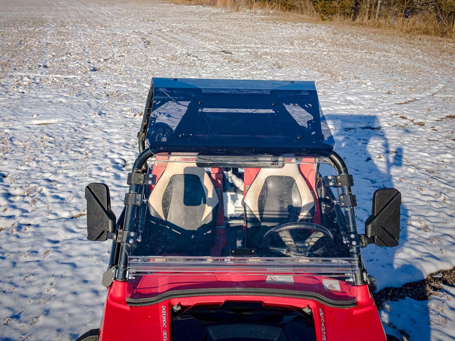 SuperATV Dark Tinted Roof for 2008-2014 Polaris RZR 800 | 2009-2014 RZR 800 S | UTV Roof Increases Visibility | 1/4" Polycarbonate | Keeps out Sun, Rain, & Debris | Rattle-Free Fit | USA Made