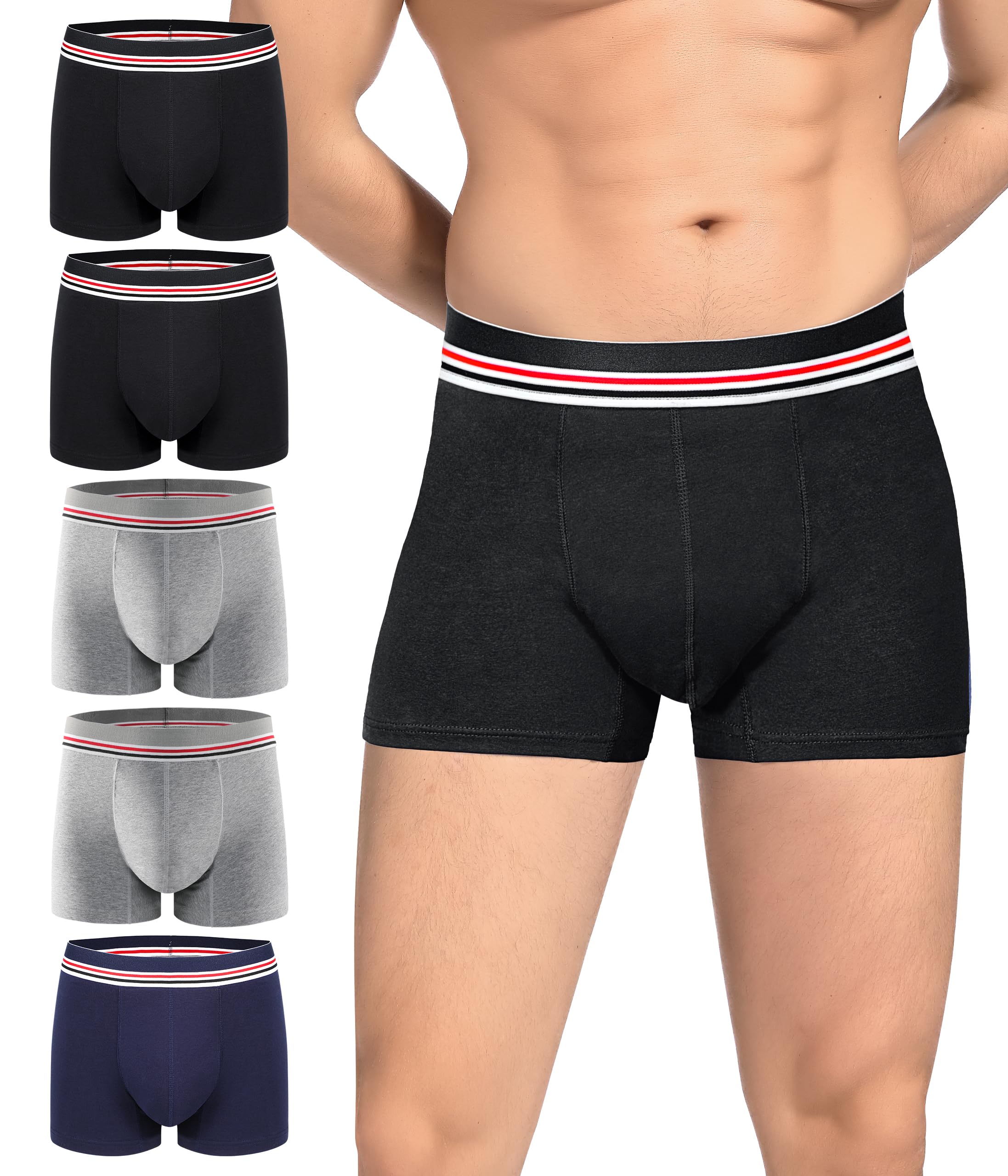 Carer Incontinence Underwear for Men, Washable 80ML Reusable Cotton Waterproof Leak Proof Boxer Briefs with Front Absorbency for Light Bladder Leakage