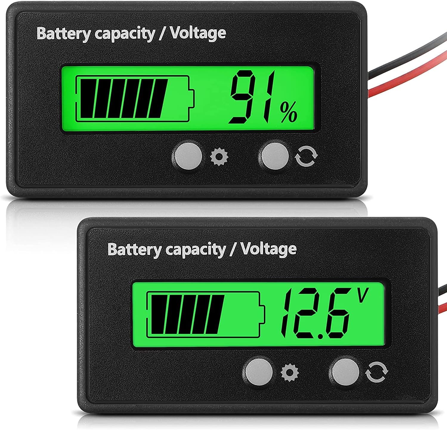 ELECDON Battery Indicator, Golf Cart Battery Meter, Front Setting