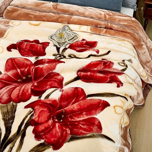 Miniatura 3 de Manta pesada de visón coreano de 9 libras, sedosa suave y cálida, estilo coreano, tamaño Queen de 77 x 90 pulgadas, 9 libras, 2 capas, reversible,