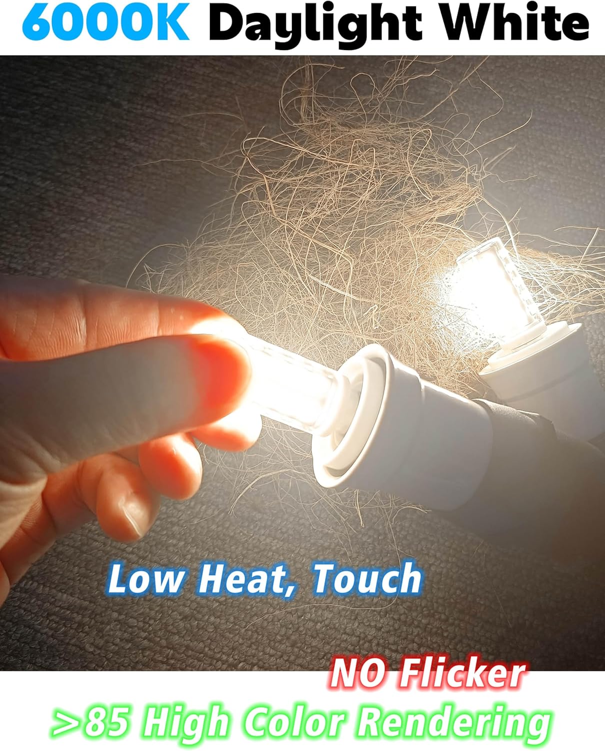 E12 Dimmable LED Light Bulb Equivalent 25w-40W, AC120V 4W 450lm E12 LED Candelabra Bulbs with T6 C7 Small Base, Daylight White 6000K for Ceiling Fan Chandelier Pendant Salt Lamp 8 Pack