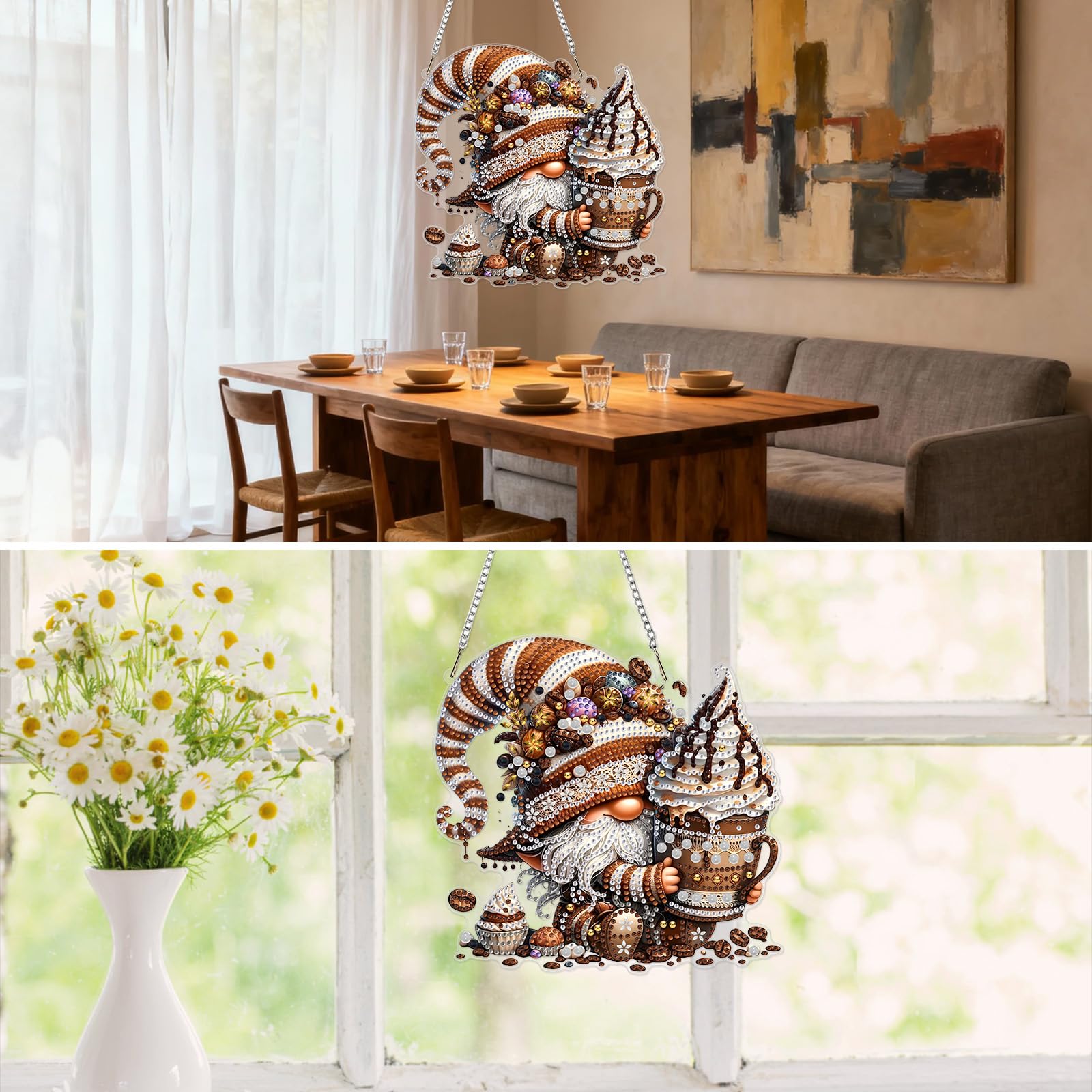 MXJSUA Lila bloemen diamant kunst opknoping kits voor volwassenen