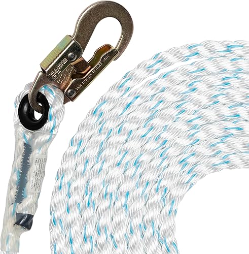 Miniatura 6 de Pelican Rope Cuerda de cuerda de vida vertical  Cordón de protección contra caídas de 58 pulgadas  Equipo de escalada de escalera y torre  Cuerda de