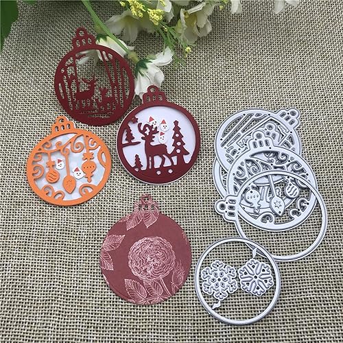 Adies 4 piezas de troqueles de metal con diseño de copo de nieve de Navidad, árbol de ciervo, copo de nieve, muñeco de nieve, plantillas de corte