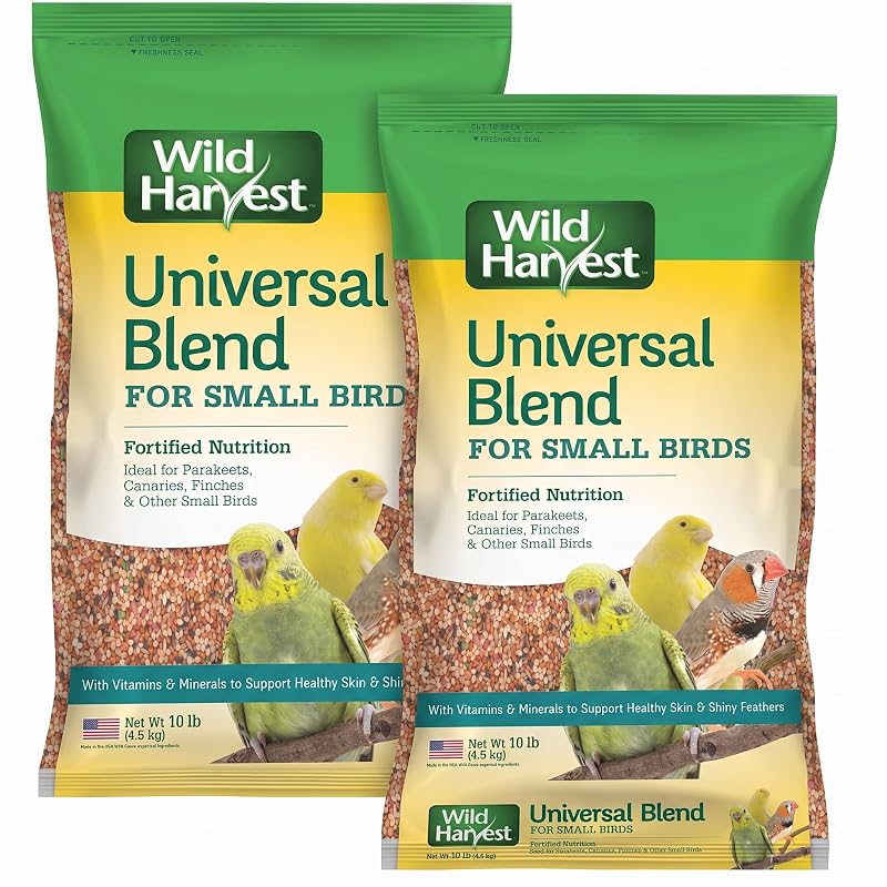Alimento granulado para aves pequenas Wild Harvest com sementes, vegetais, vitaminas e minerais, Pacote com 2 sacos de 4,54 kg