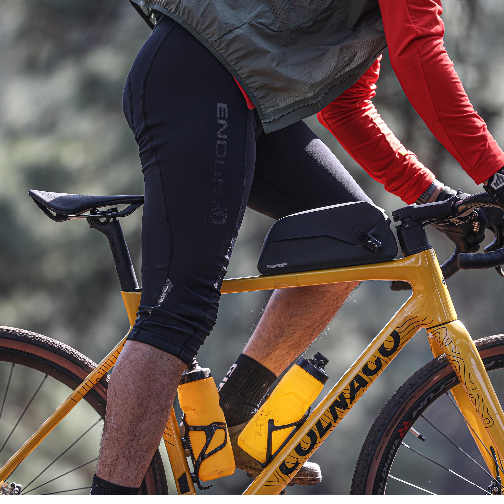 Rhinowalk Sacoche de cadre de vélo de 1,5 l avec rabat magnétique, entièrement étanche et stable, sac de cadre de vélo, sac de vélo professionnel, accessoires de cyclisme pour VTT, vélo de route, XXL
