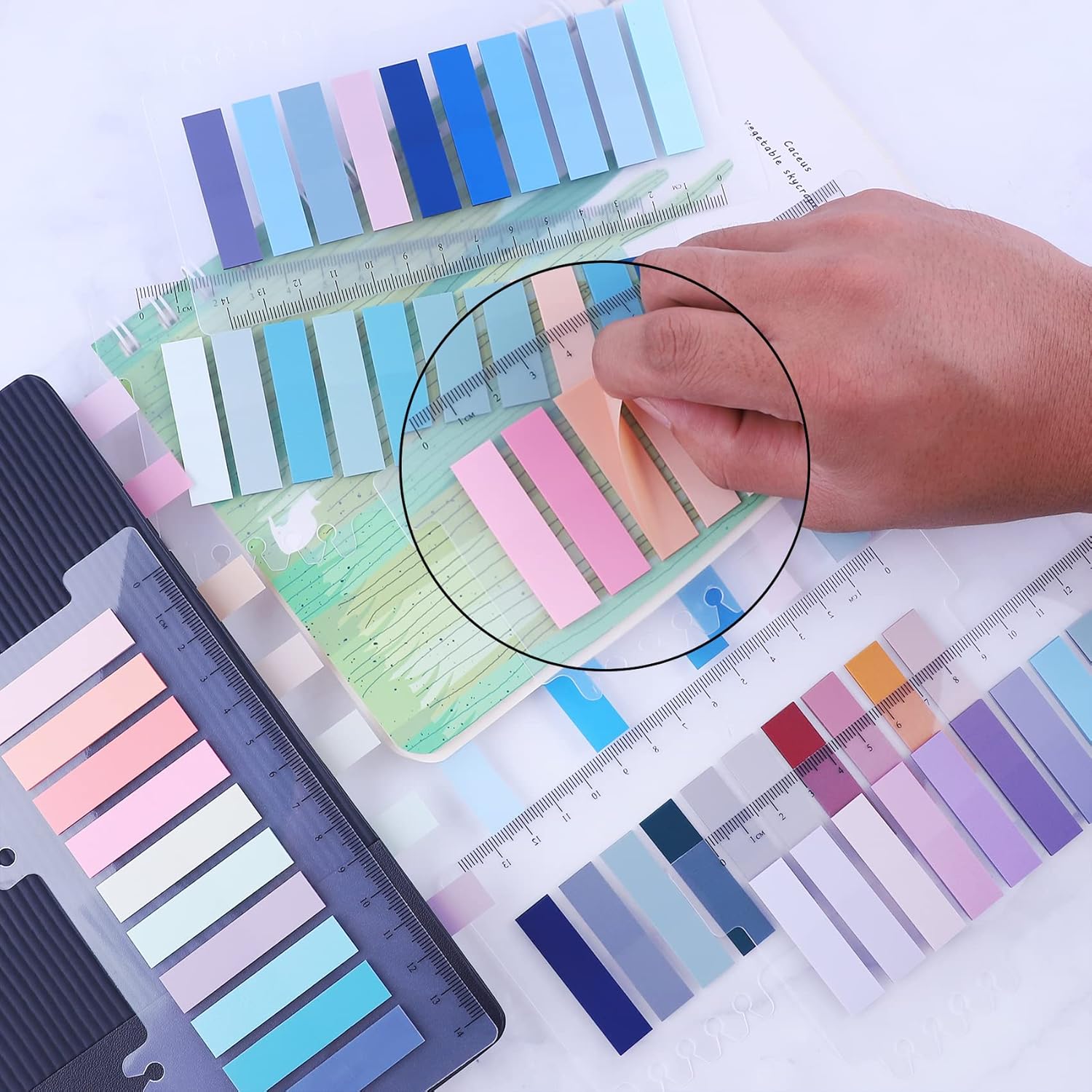 Antner 1200pcs Sticky Index Tabs Page Markers Colored Book Tabs Sticky Notes Page Flags Index Tabs Annotation Tabs Label Stickers : Office Products